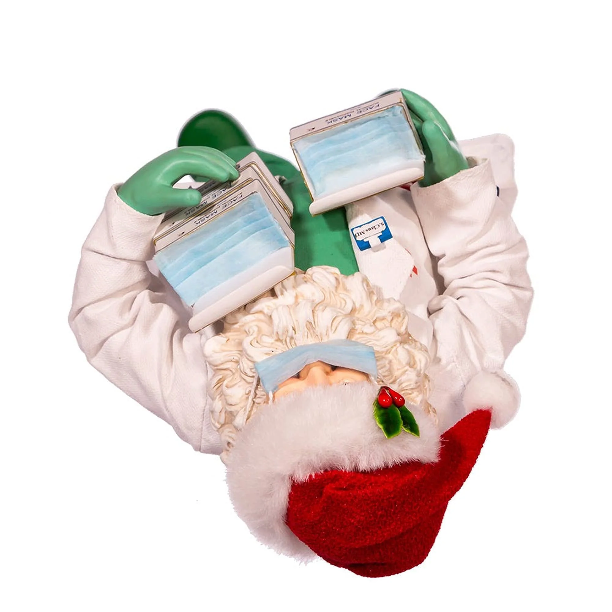 Kurt Adler 10.5-Inch Fabriche Santa Doctor in Scrubs Holding Boxes Of Masks, Multi-color, (FA0144) - Image 7
