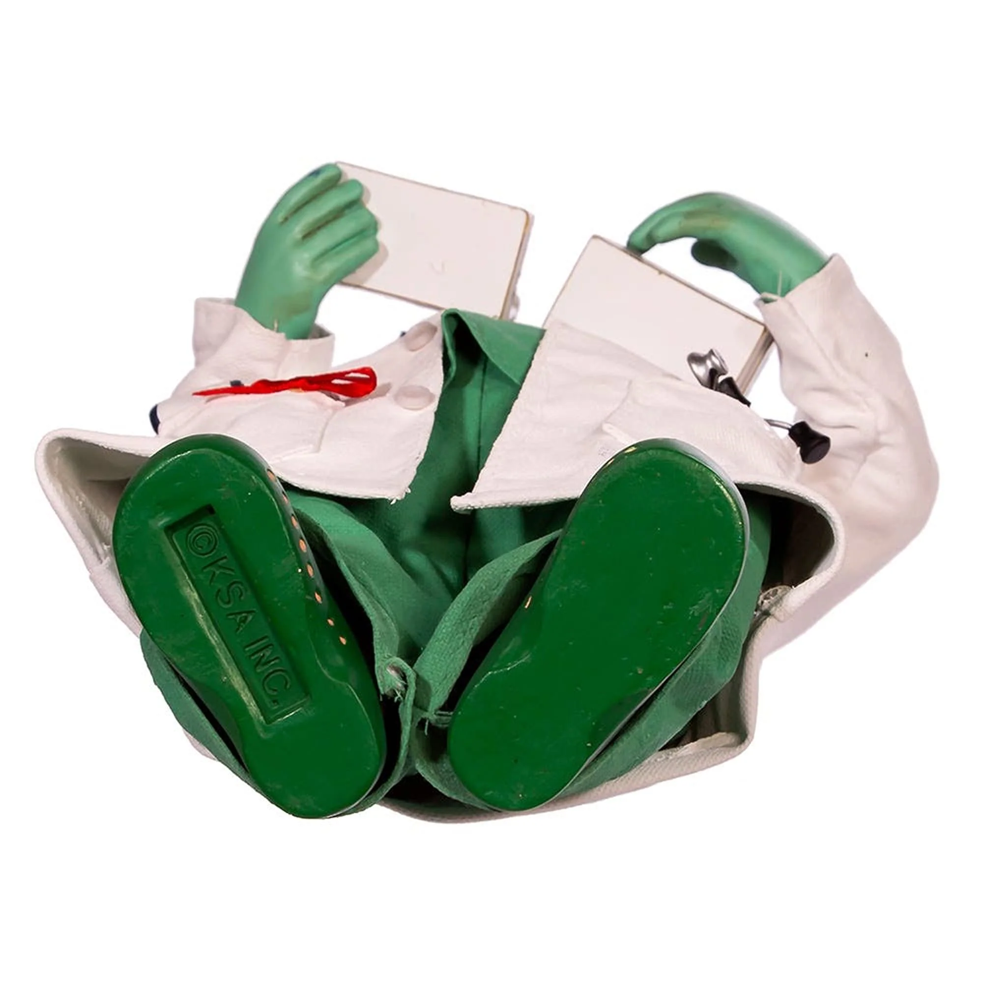 Kurt Adler 10.5-Inch Fabriche Santa Doctor in Scrubs Holding Boxes Of Masks, Multi-color, (FA0144) - Image 8