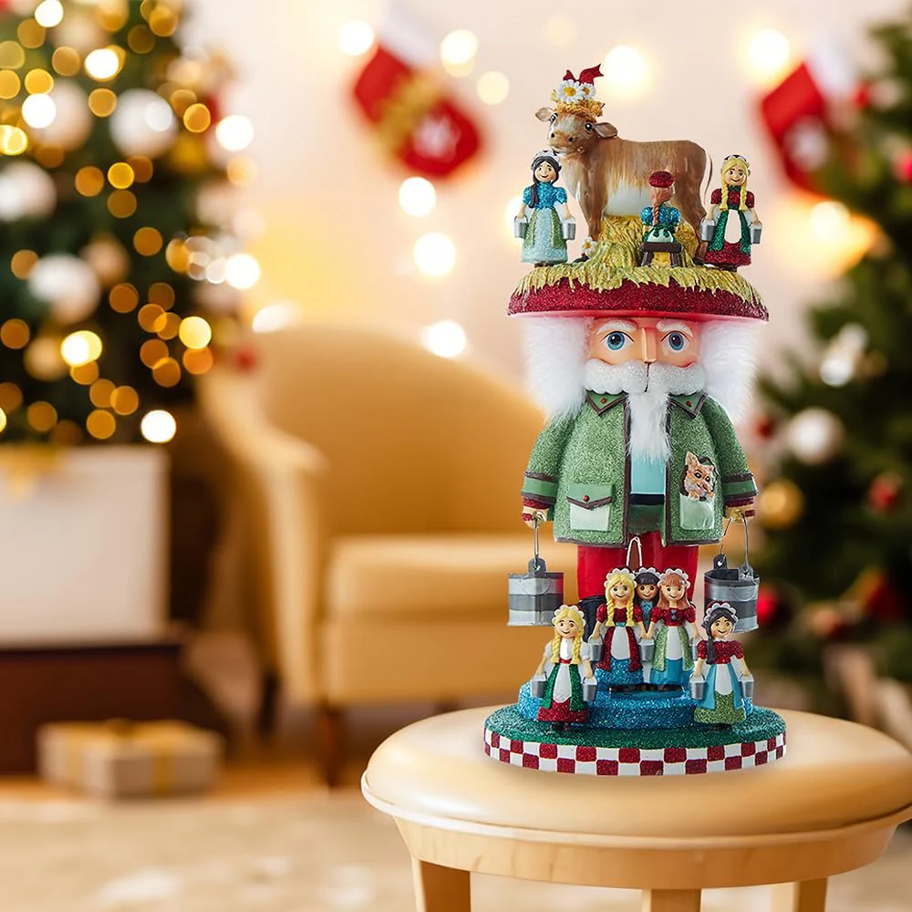 Kurt Adler 16.5-inch Hollywood Nutcrackers 8 Maids A Milking Nutcracker - Image 7