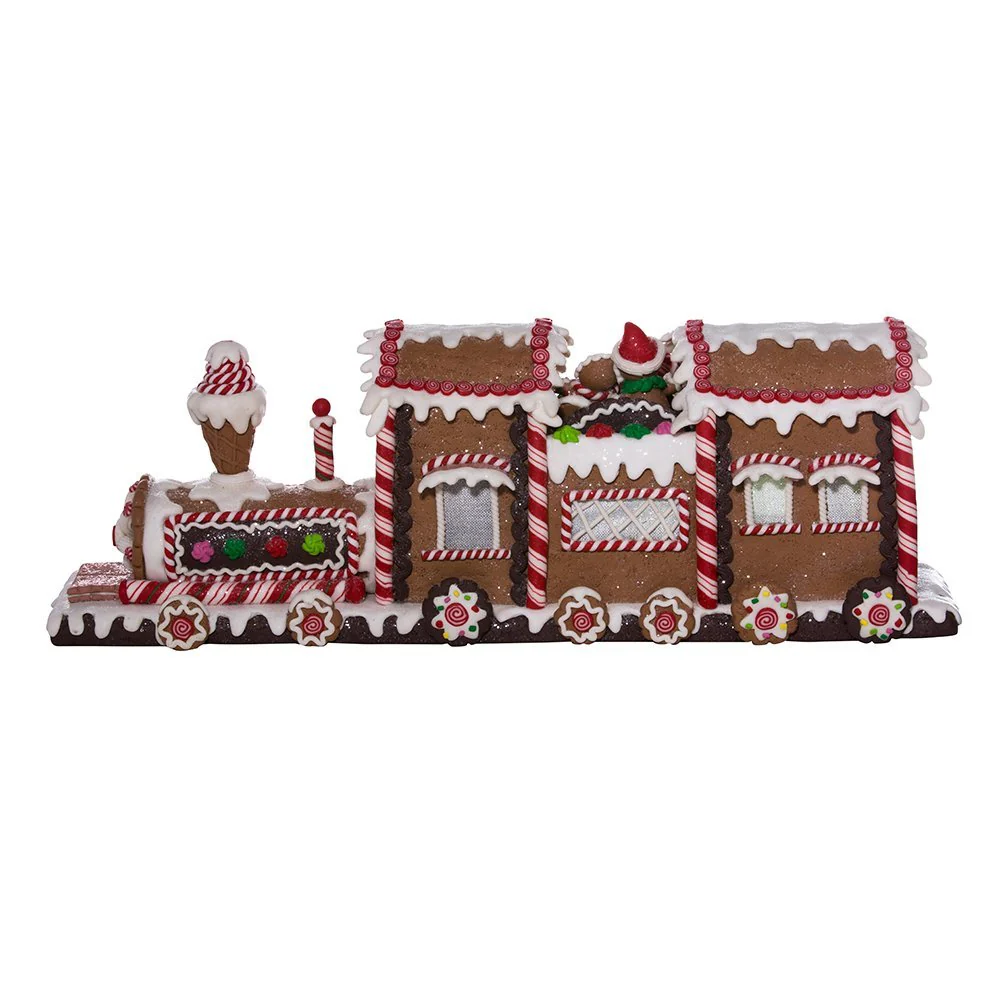 Kurt Adler 19.5" Battery-Operated Gingerbread LED Train Tablepiece - Image 5