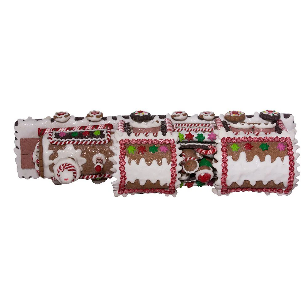 Kurt Adler 19.5" Battery-Operated Gingerbread LED Train Tablepiece - Image 6
