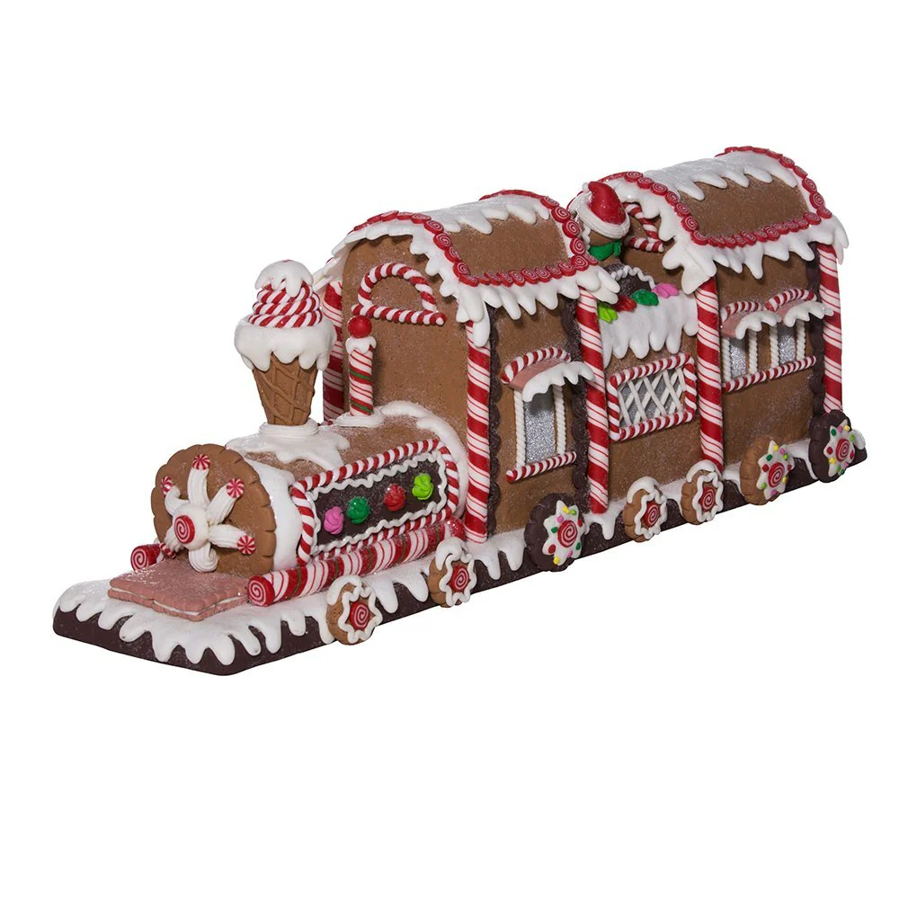 Kurt Adler 19.5" Battery-Operated Gingerbread LED Train Tablepiece - Image 8