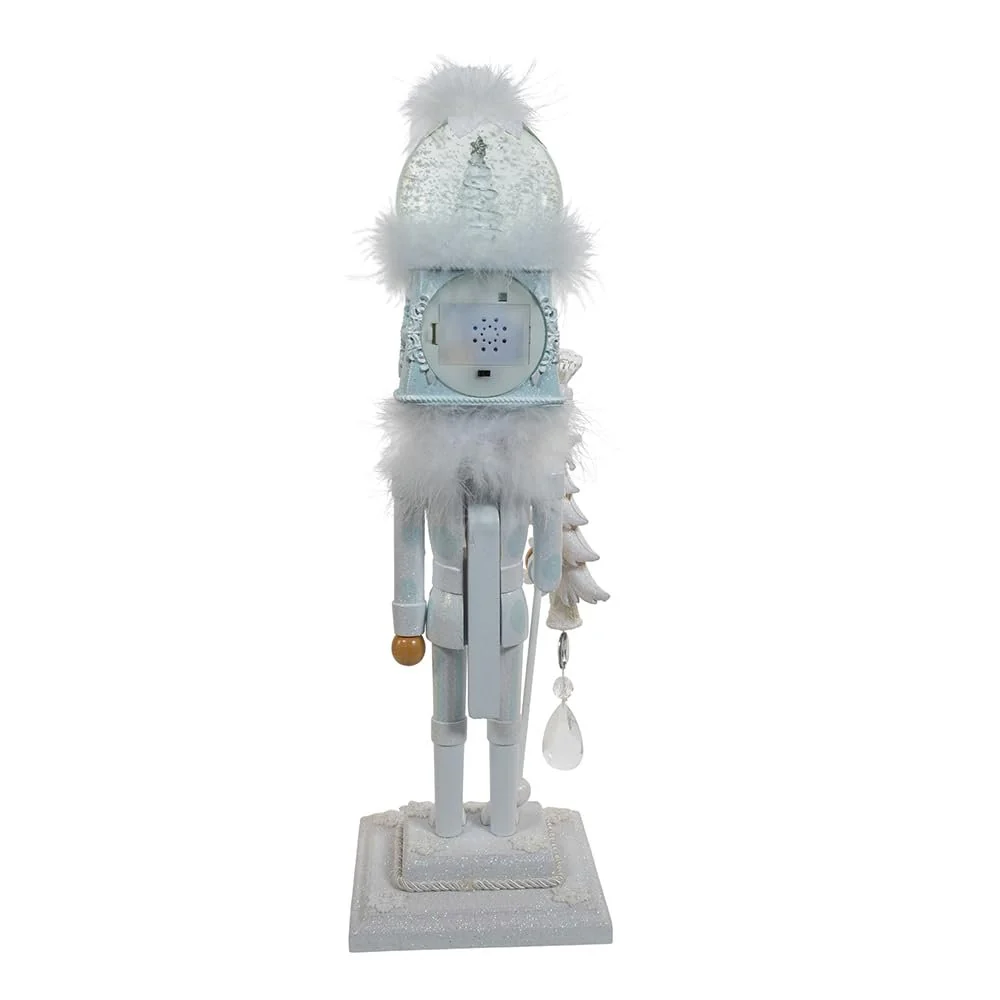 Kurt Adler Hollywood Nutcrackers Battery Operated Lit Animated Musical White Soldier Water Globes Hat Nutcracker - Image 3